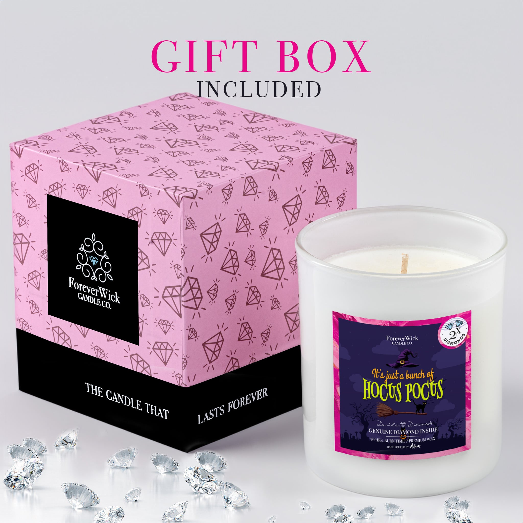 ForeverBox: Double Diamond Candle + Mystery Diamond Bath Bomb