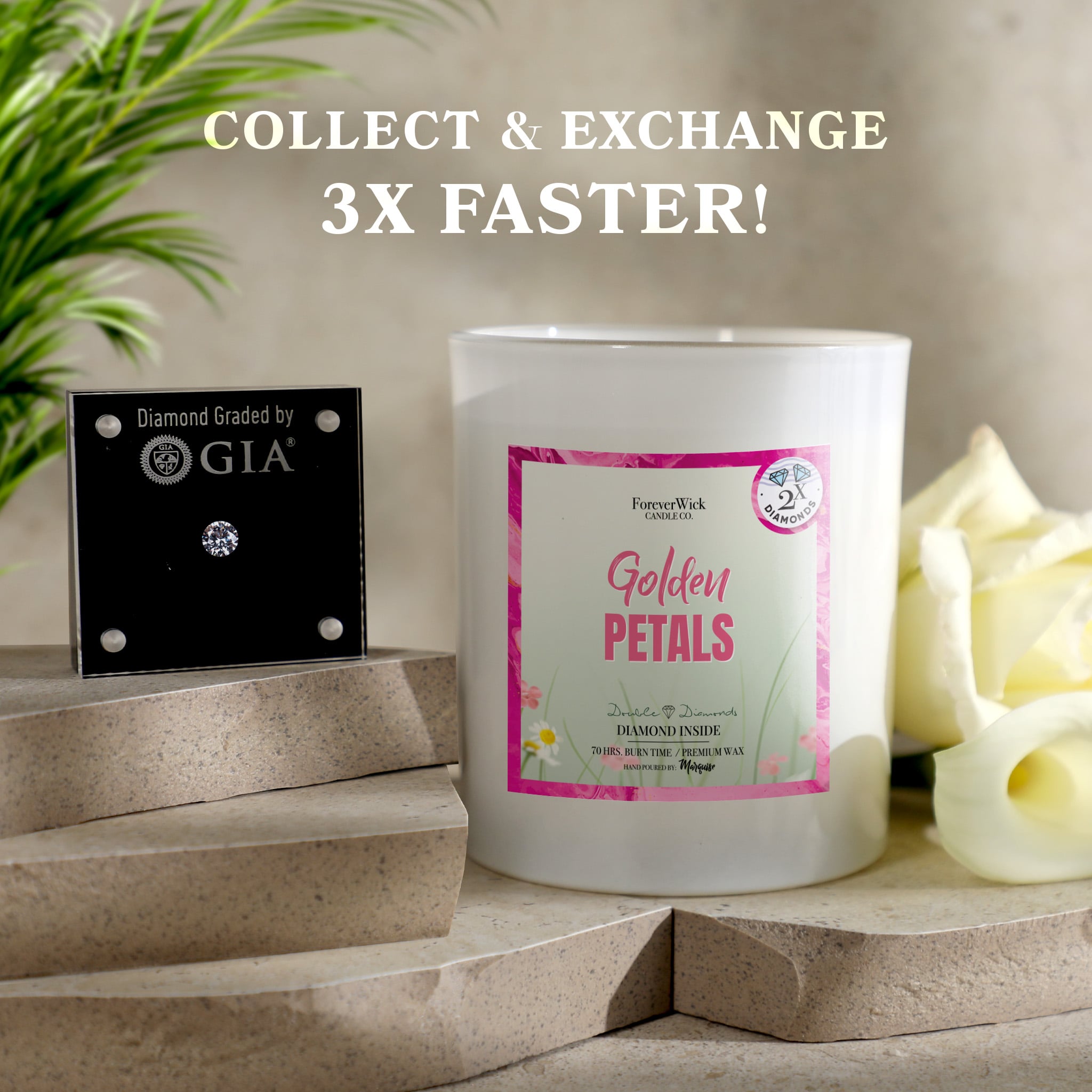 ForeverBox: Double Diamond Candle + Mystery Diamond Bath Bomb