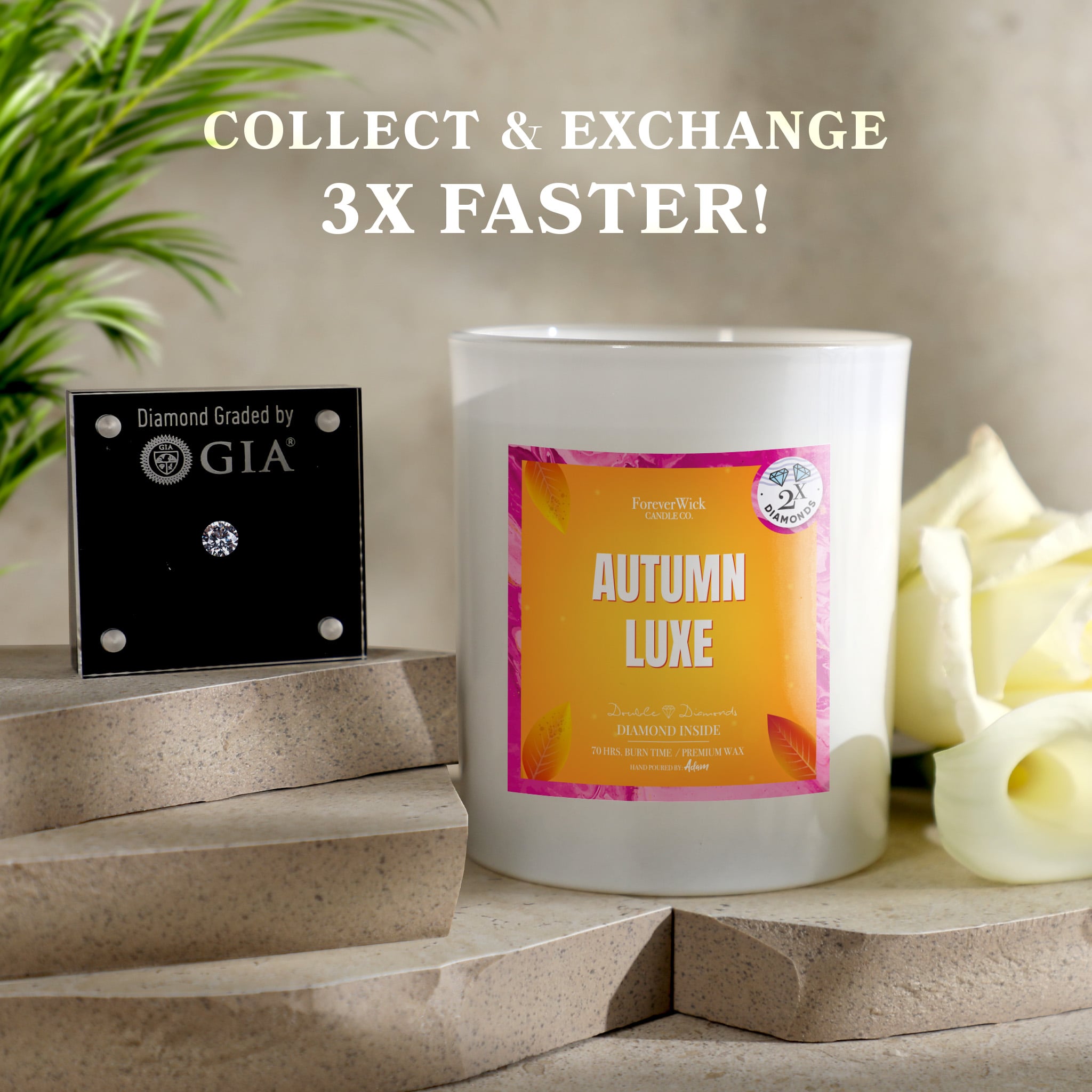 ForeverBox: Double Diamond Candle + Mystery Diamond Bath Bomb