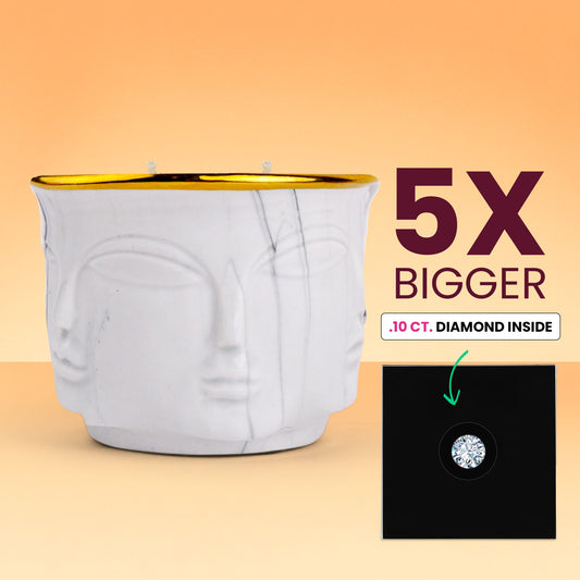 White Lotus Zen: Buddha Head Dual Wick Candle + .10ct Diamond