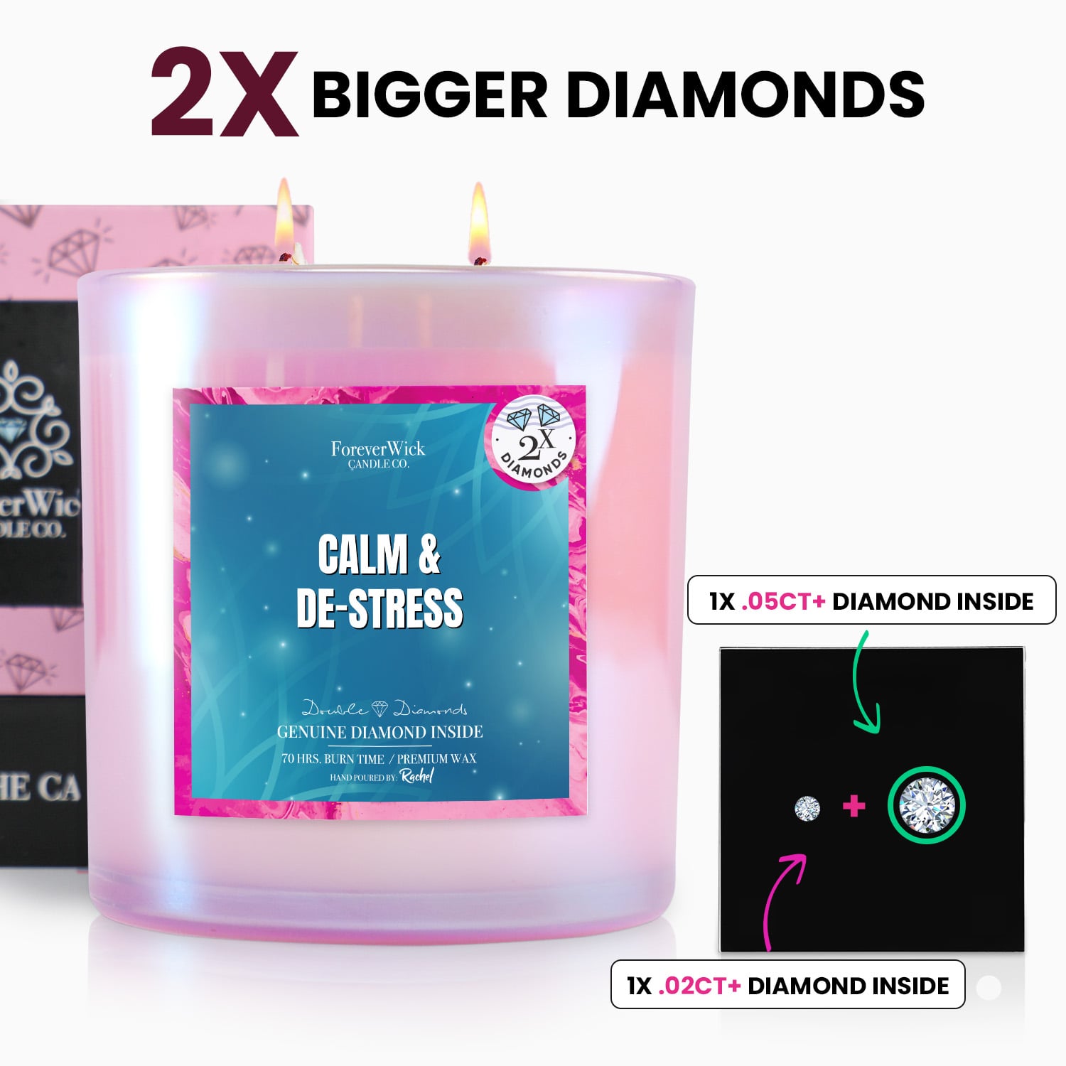 Calm and De Stress 2 Diamond Candle