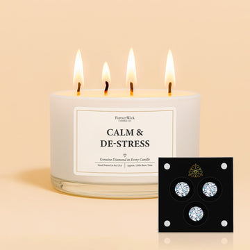 Calm & De-stress 4 Wick Candle + 3 Diamonds Inside