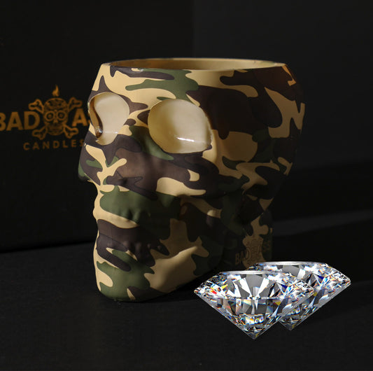 The Camo Skull 2 Diamond Candle