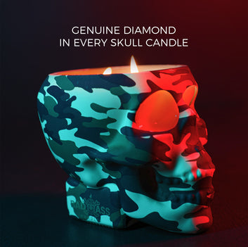 The Camo Skull Diamond Candle by Badass Candles