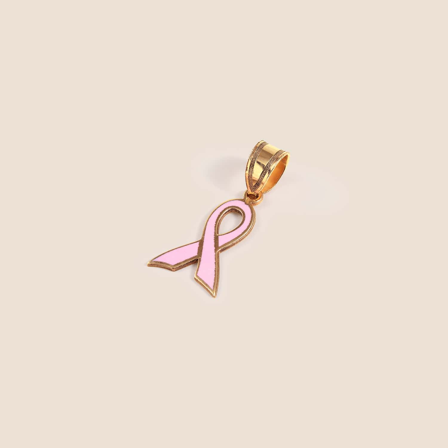 14K Gold Breast Cancer Awareness Charm