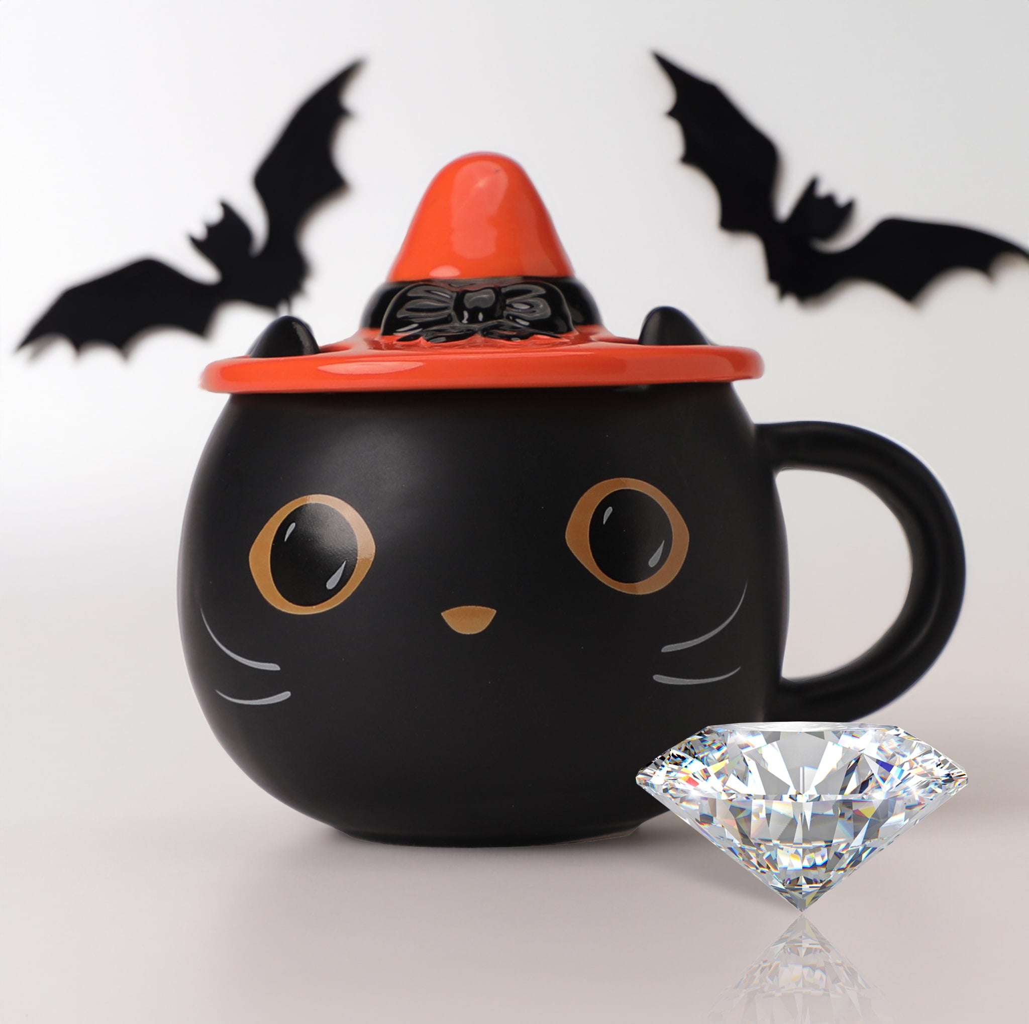 The Black Cat Coffee Mug Diamond Candle