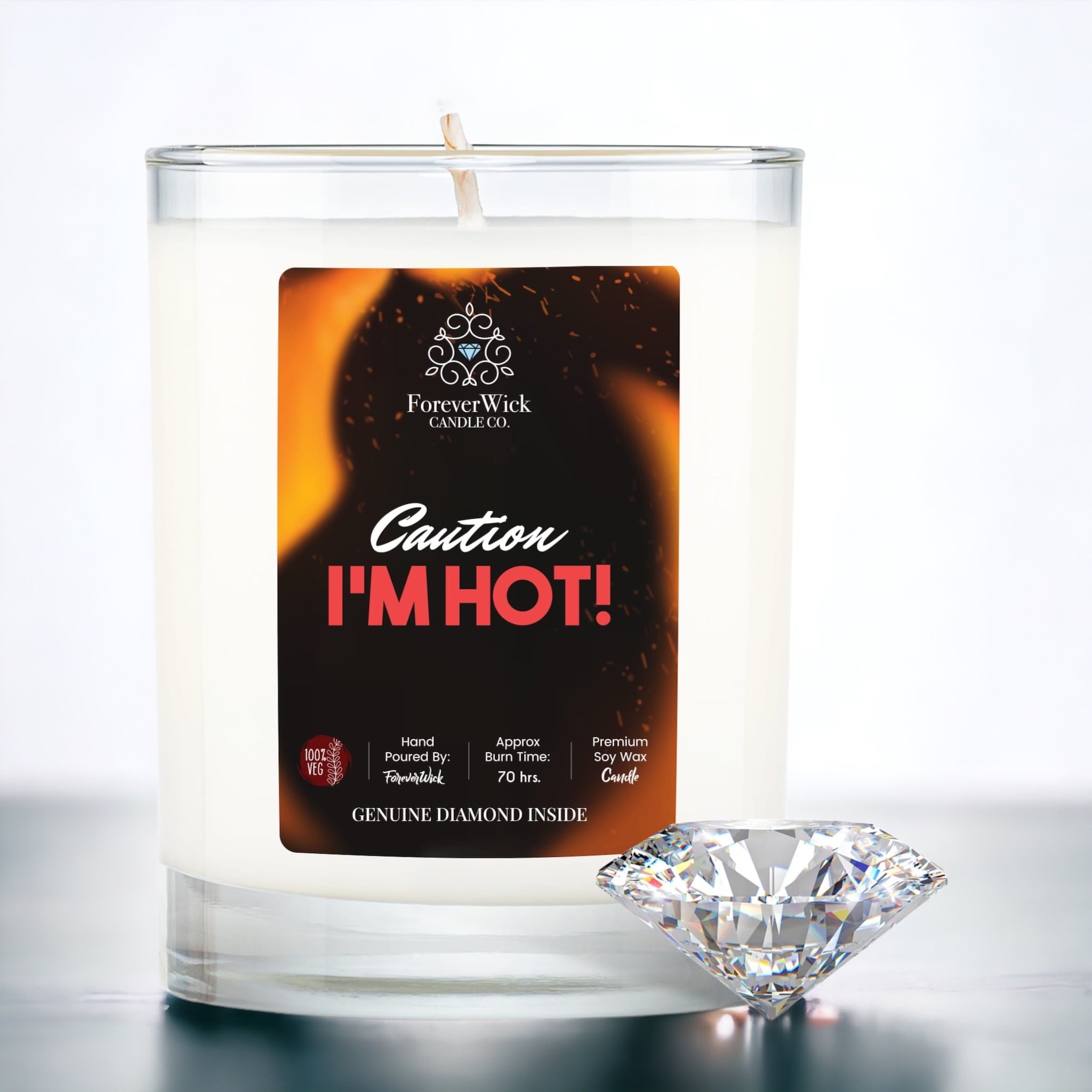 Caution I'm Hot! Diamond Candle