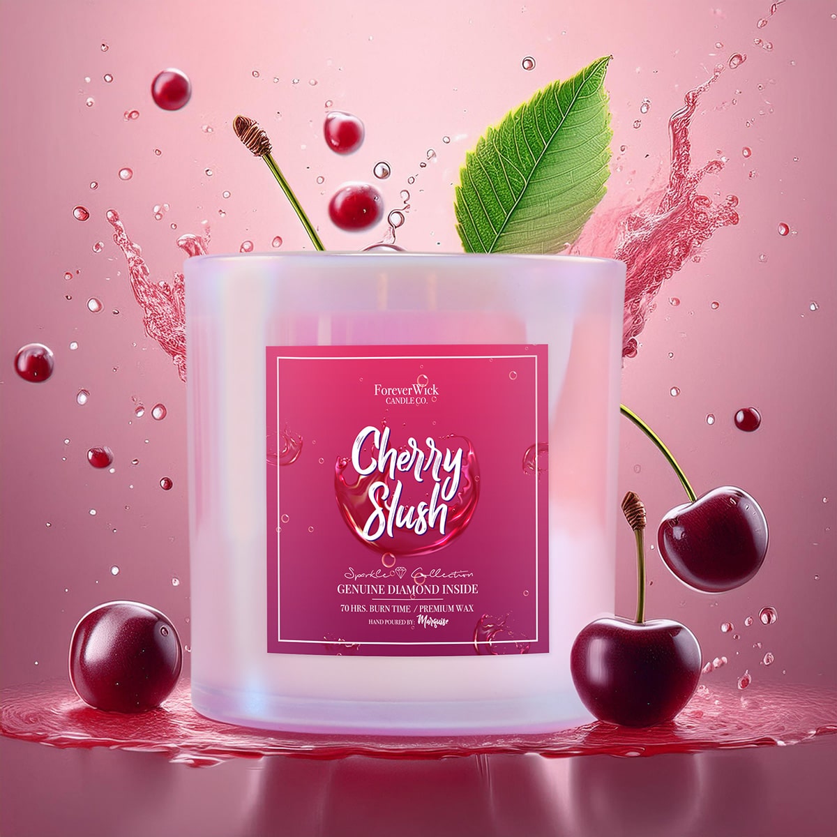 Cherry Slush Sparkle Diamond Candle