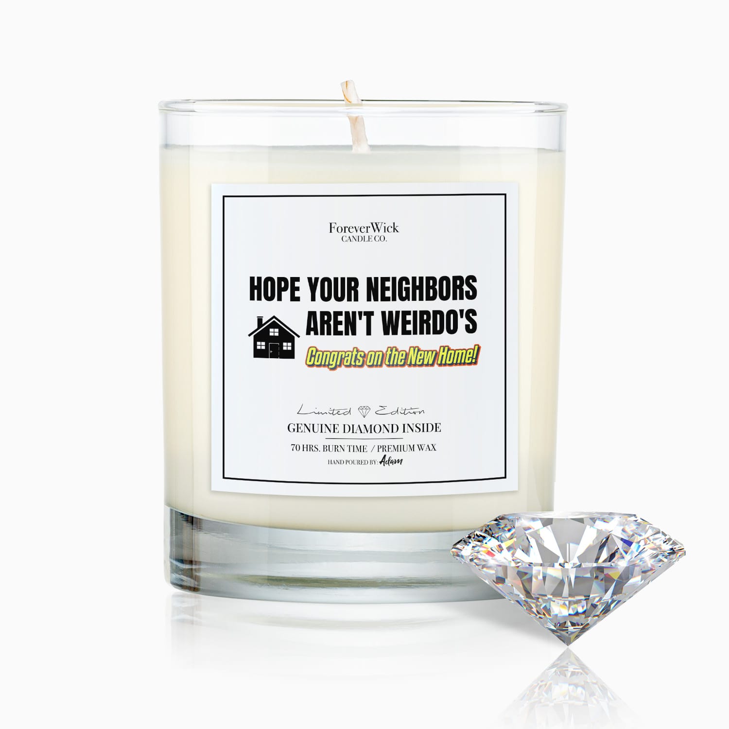 Congrats, On The New Home Diamond Candle