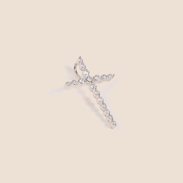 14K White Gold Cross Chain Slide Pendant