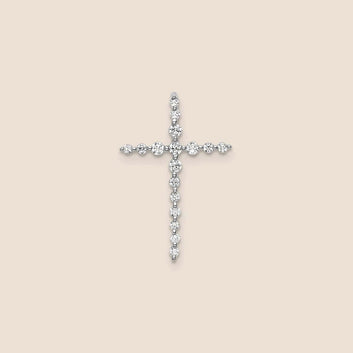 14K White Gold Cross Chain Slide Pendant