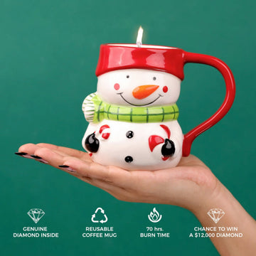 Reindeer Kisses Reusable Coffee Mug Diamond Candle