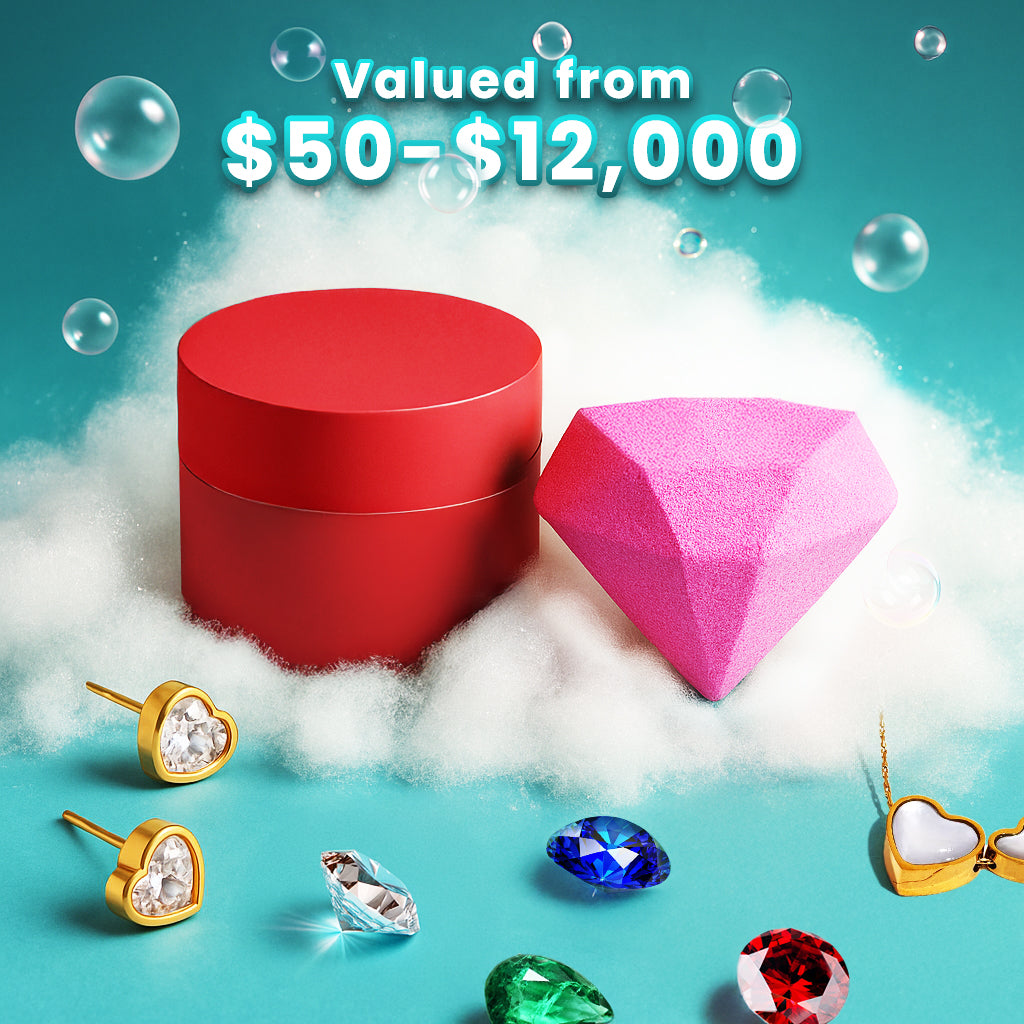 Brilliant Bath Bomb w/ Surprise 18K Gold-Plated Jewelry Inside