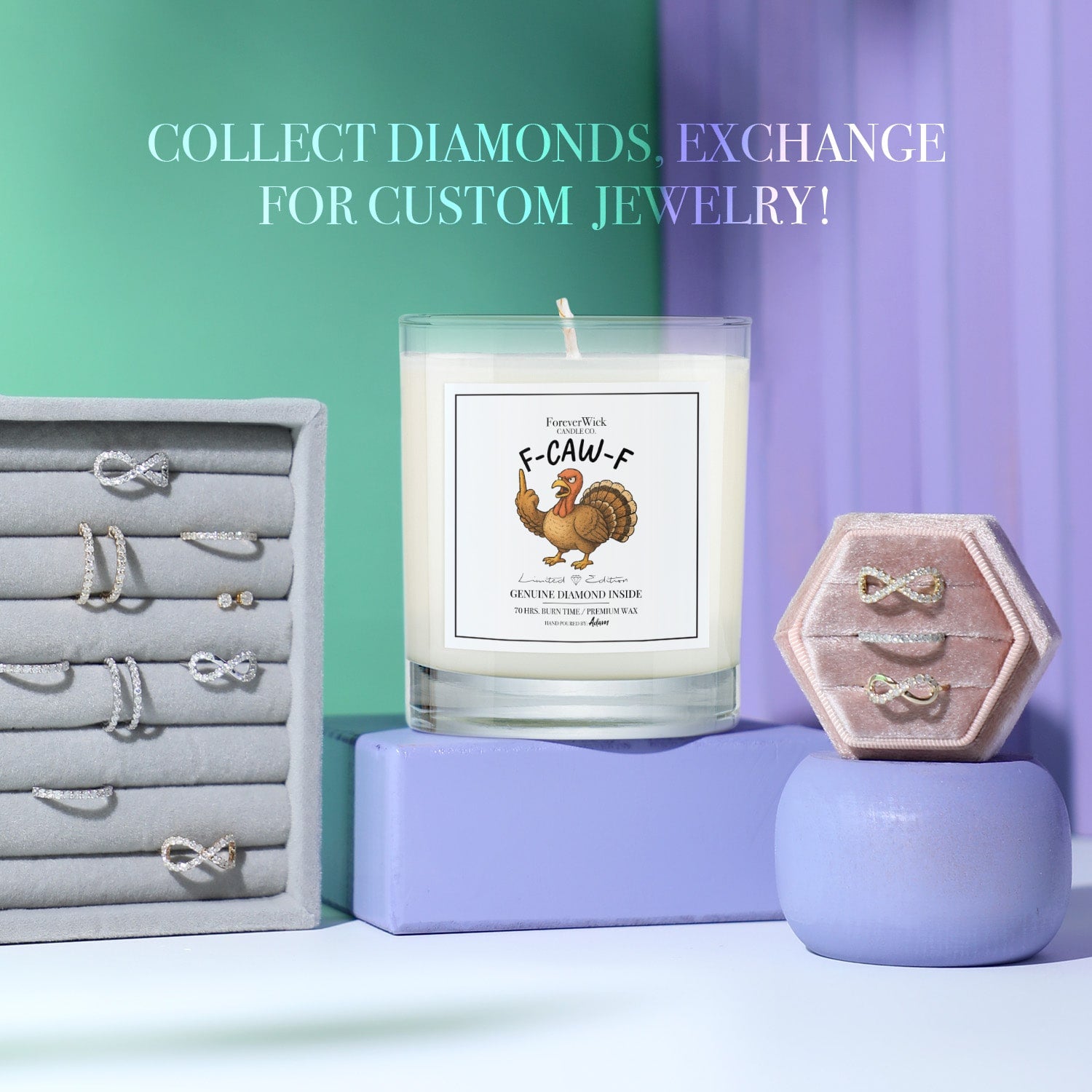 F-caw-f Diamond Candle