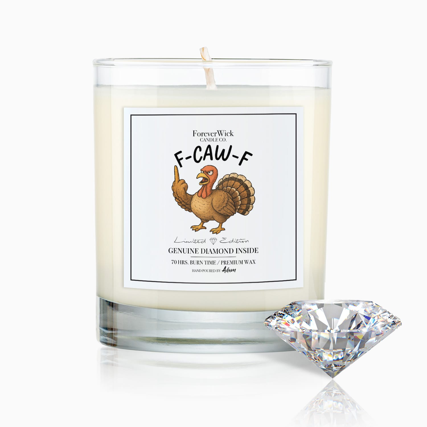 F-caw-f Diamond Candle