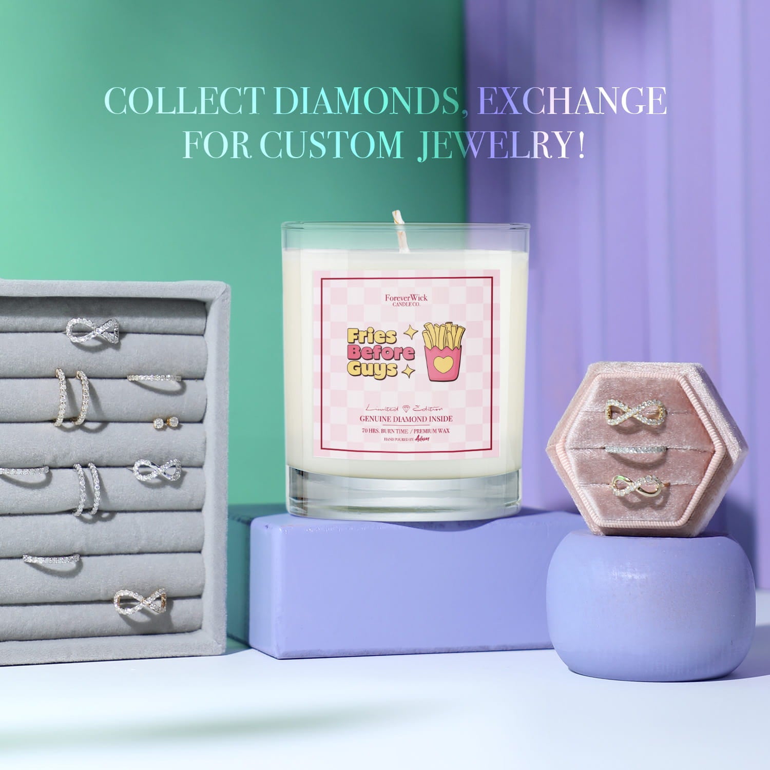 Fries Before Guys Diamond Candle