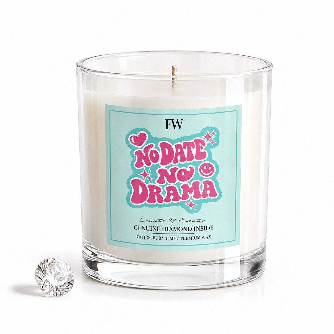 No Date No Drama Diamond Candle 14 oz soy candle with diamond