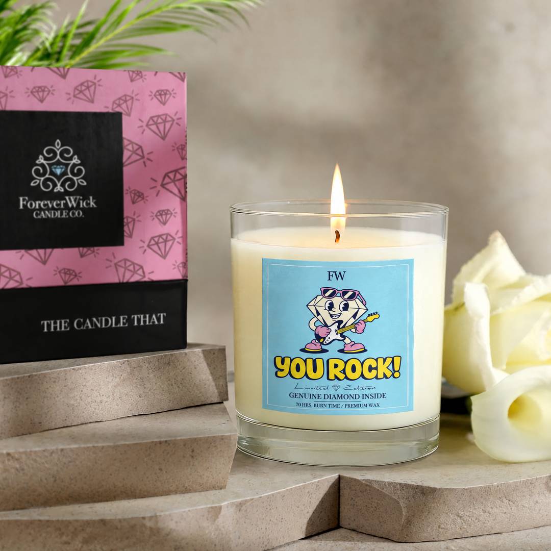 You Rock Diamond Candle with ForeverWick gift box