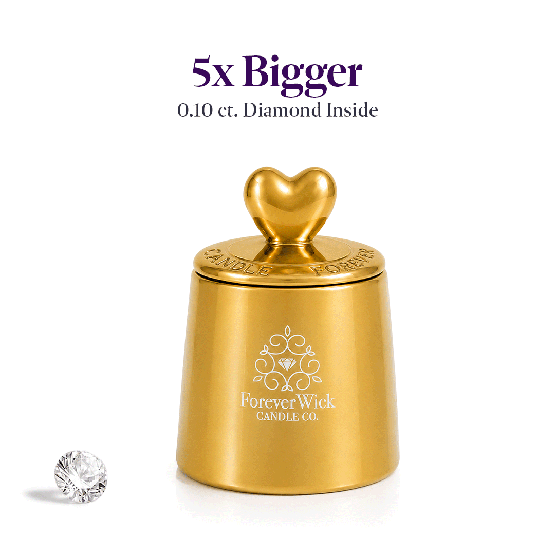 The Golden Heart Luxury Candle + .10ct Diamond