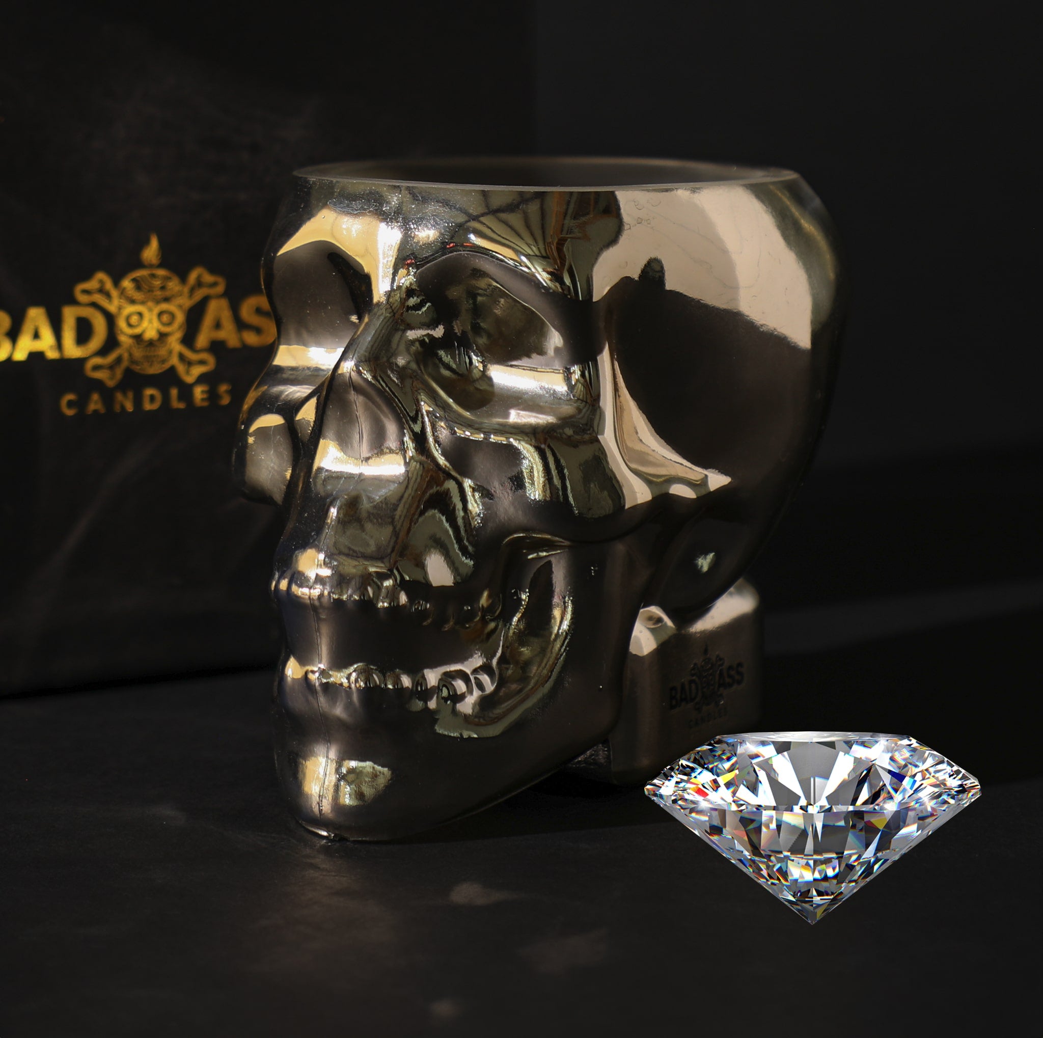 The Gold Skull Diamond Candle by Badass Candles