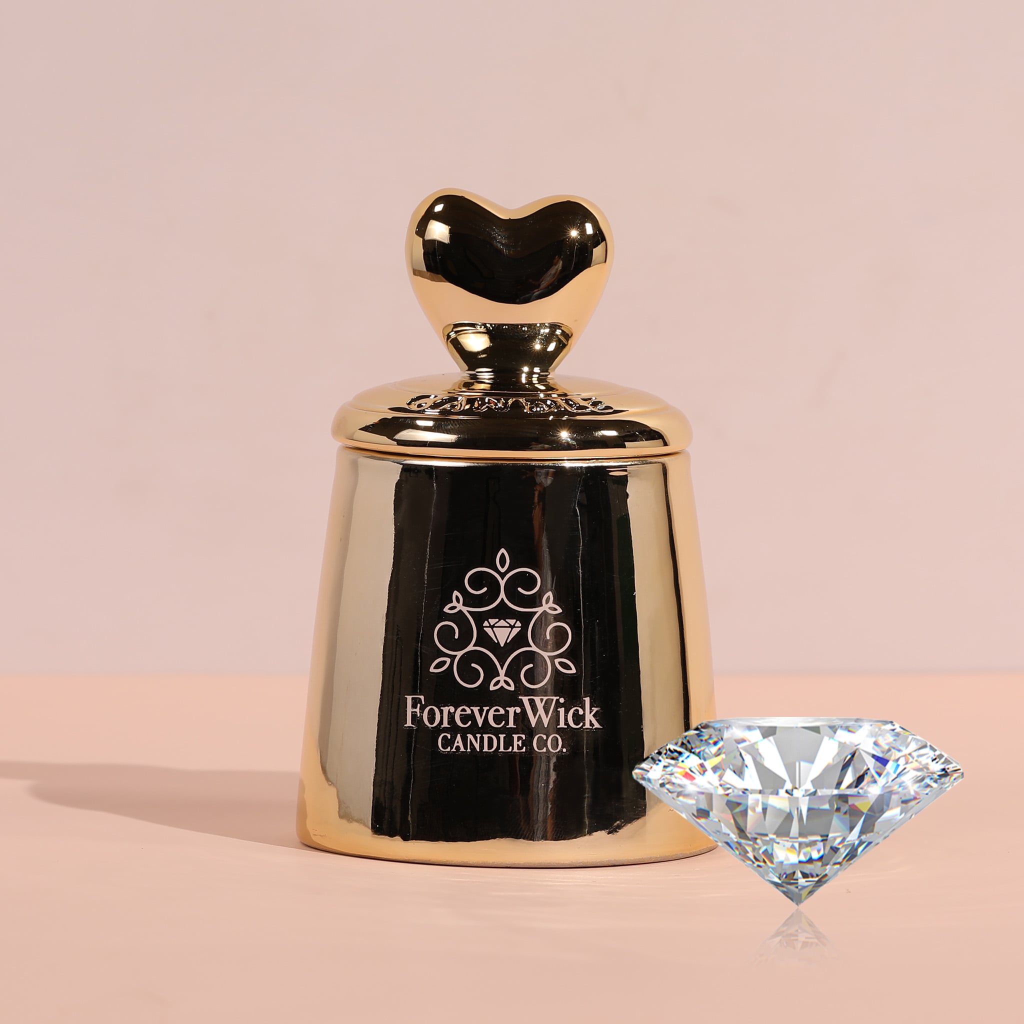 The Golden Heart Luxury Diamond Candle