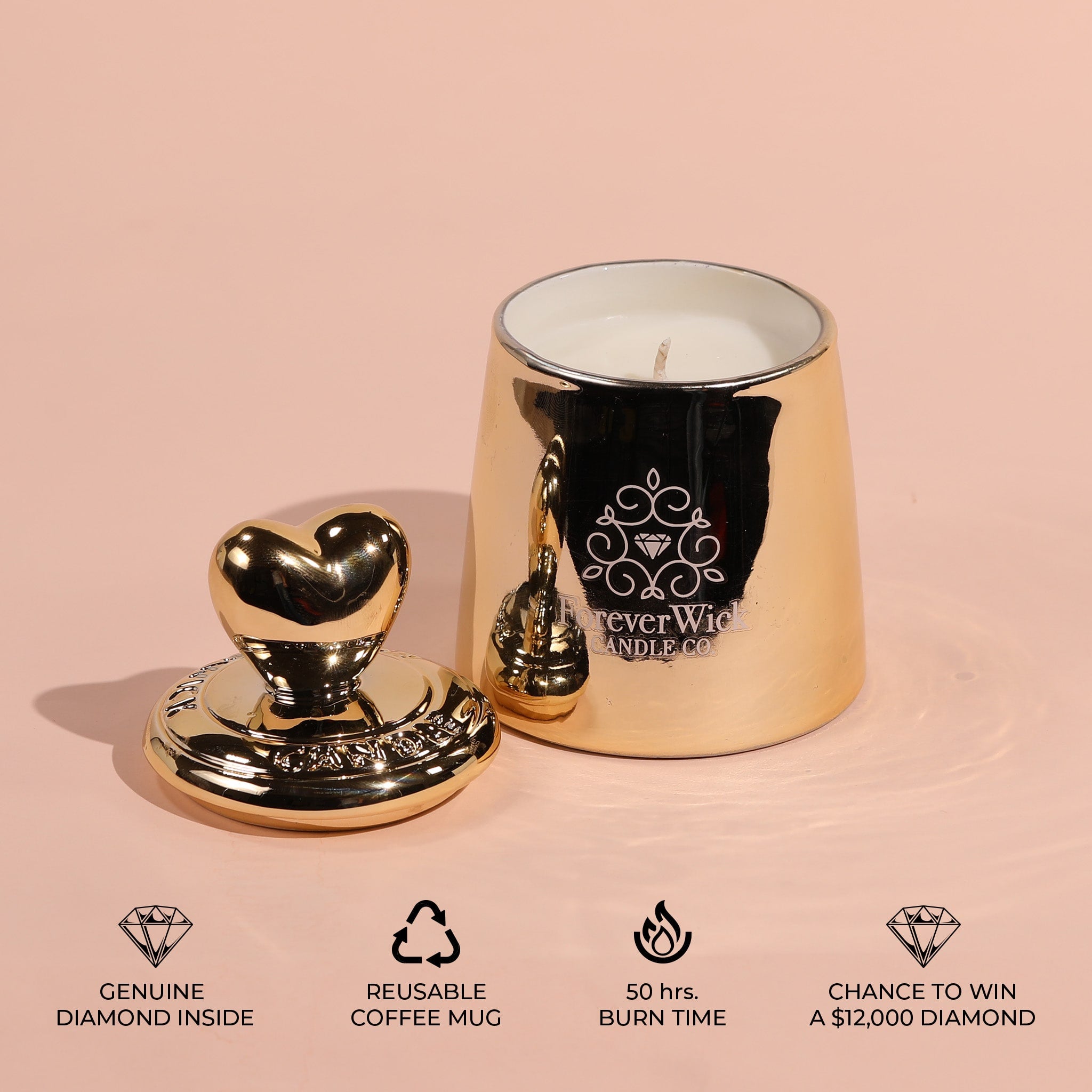 The Golden Heart + .50ct Diamond Candle