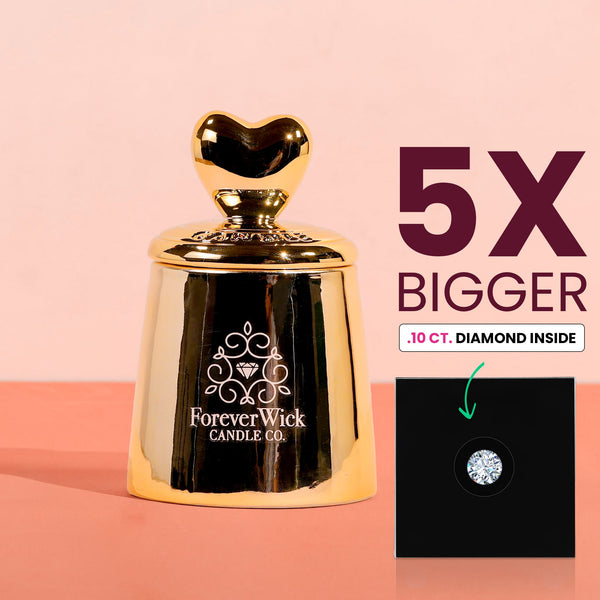 The Golden Heart Luxury Candle + .10ct Diamond