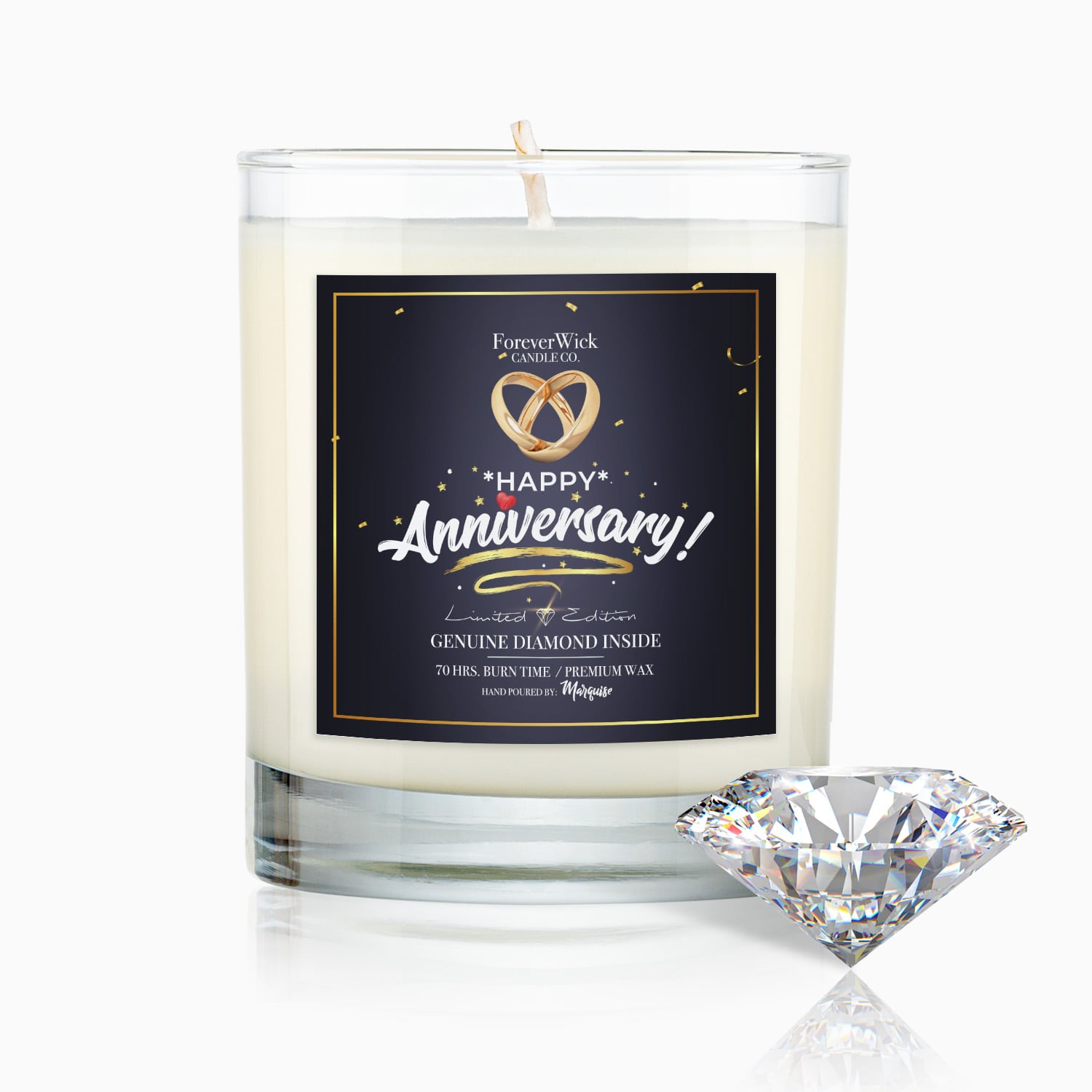 Happy Anniversary Diamond Candle