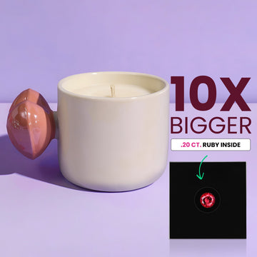 Heart In My Hand Candle + .20ct Ruby