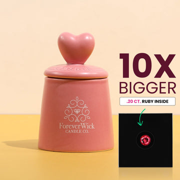 ForeverWick Heart's Delight Candle + .20ct Ruby