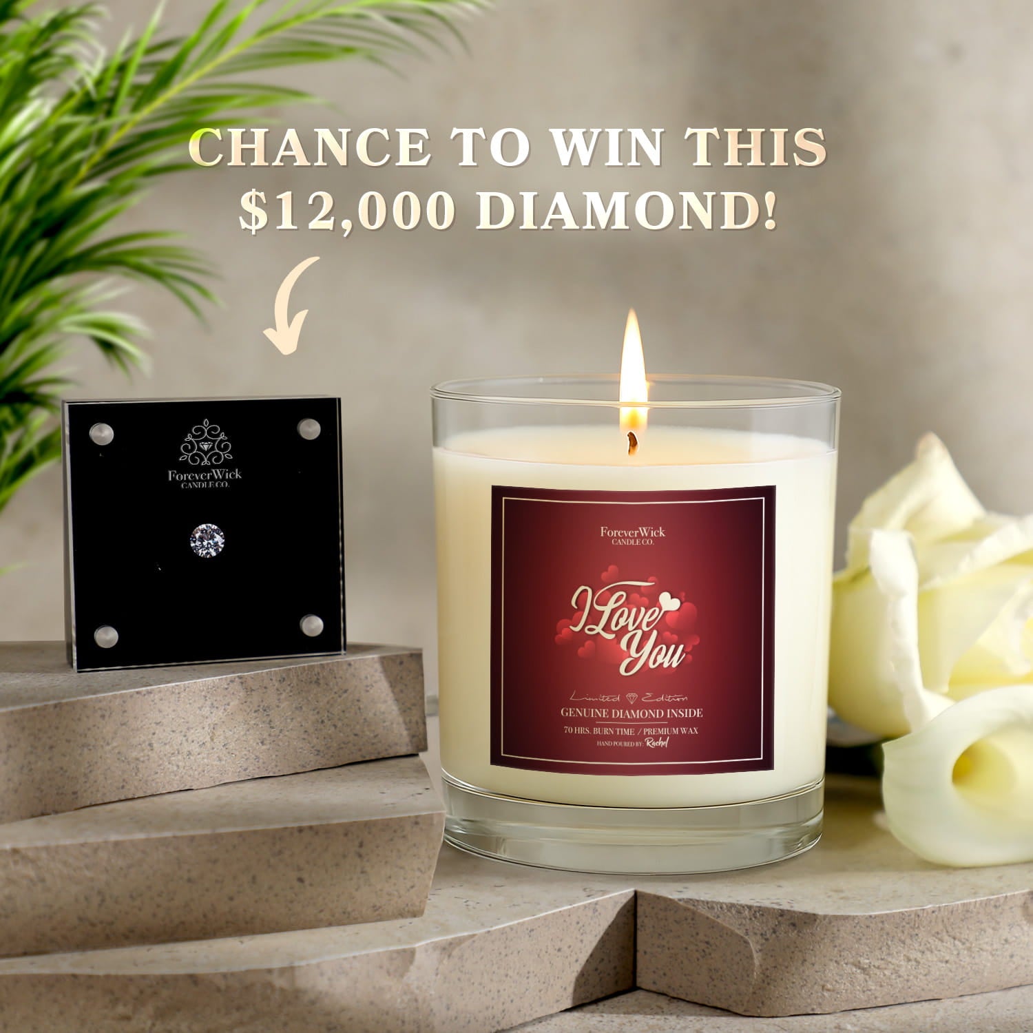 I Love You Diamond Candle