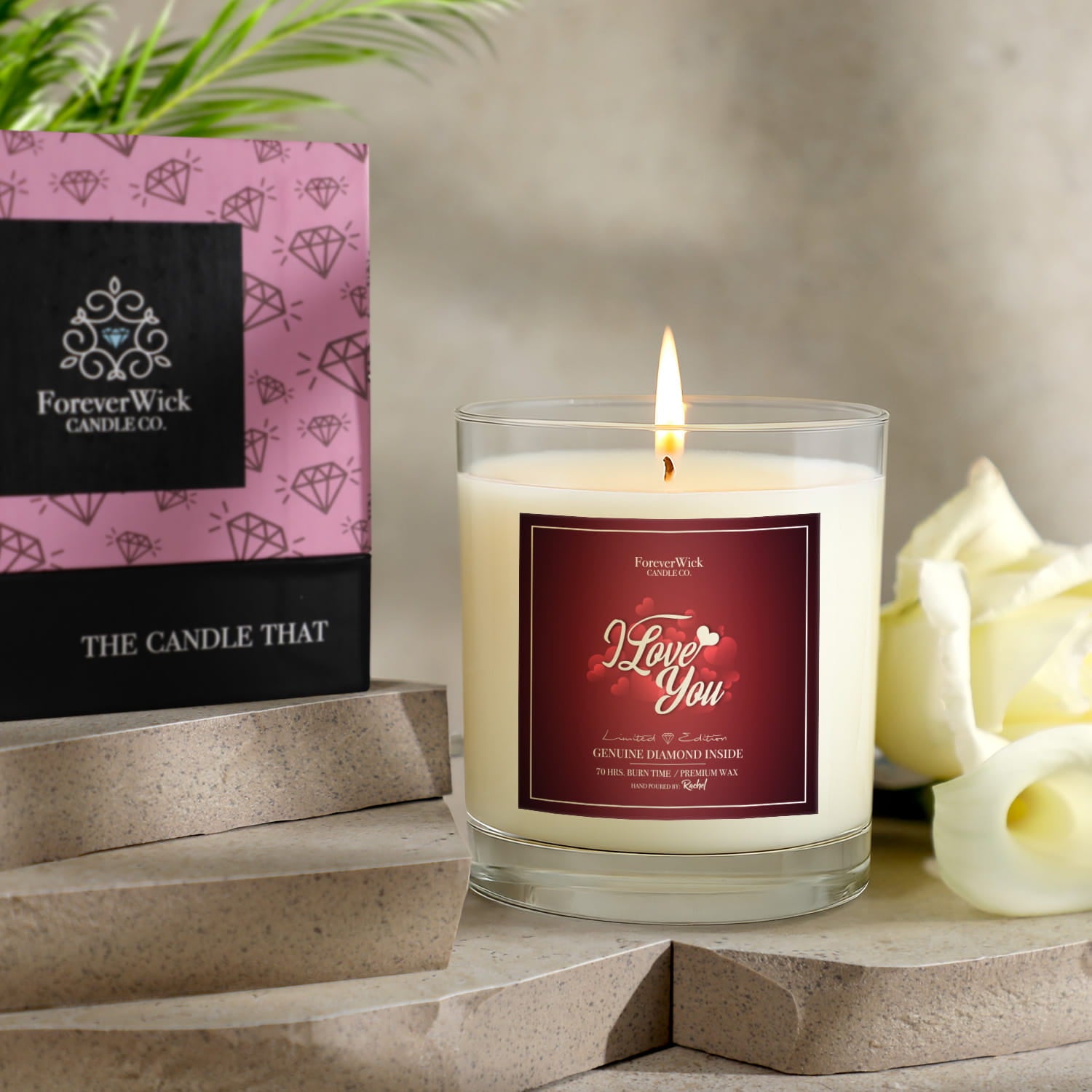 I Love You Diamond Candle