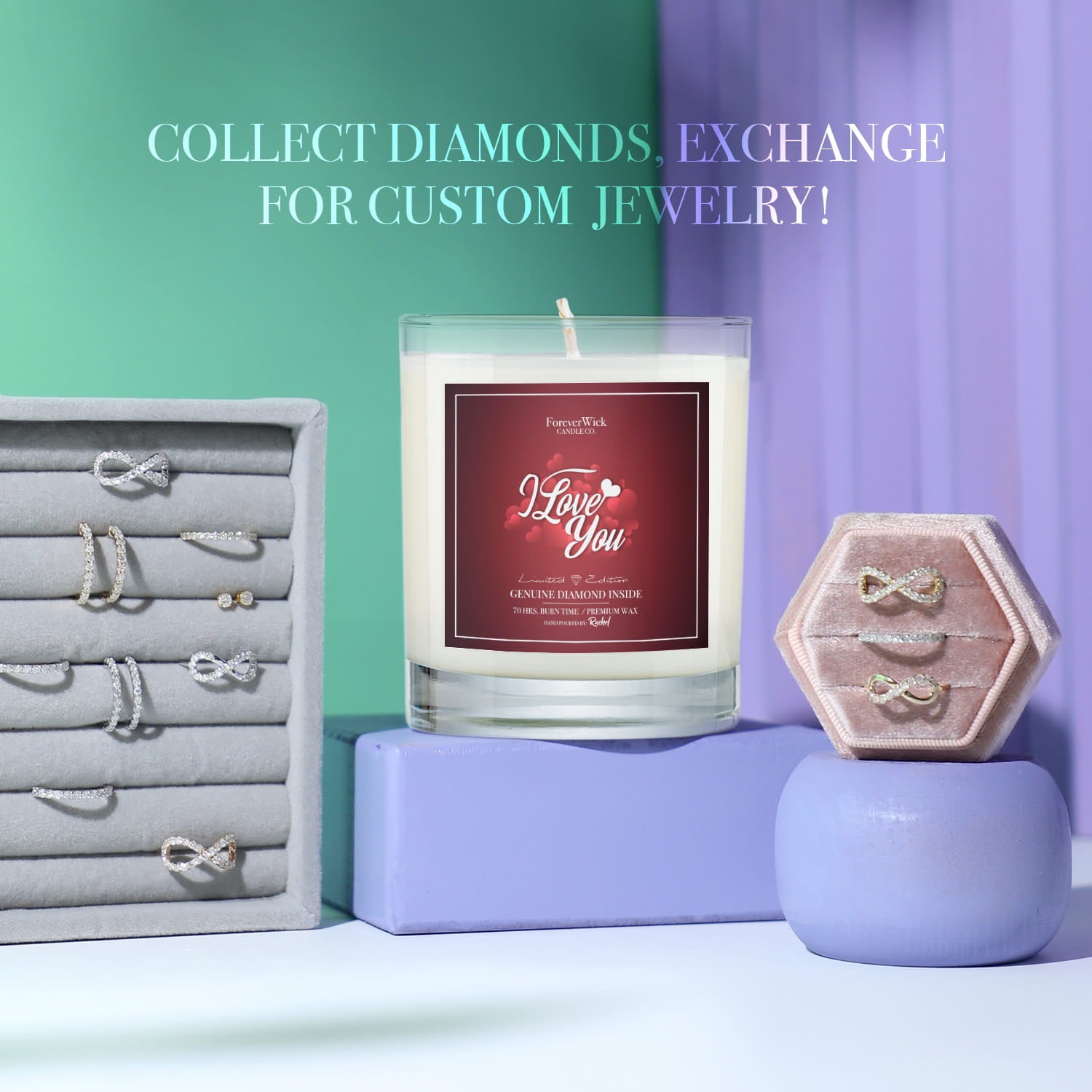 I Love You Diamond Candle