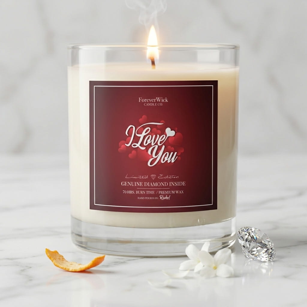 I Love You Diamond Candle