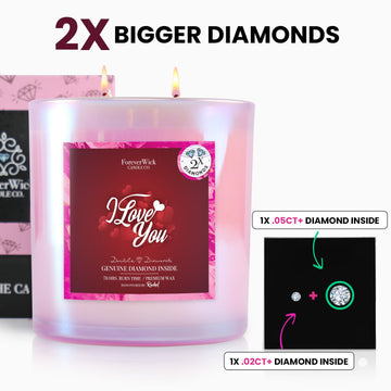 I Love You Double Diamond Sparkle Candle