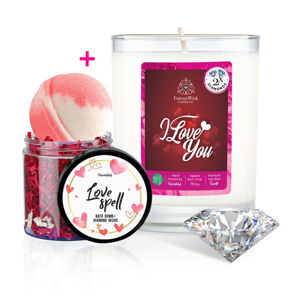 I love You 3 Diamond Bundle ForeverWick Candle