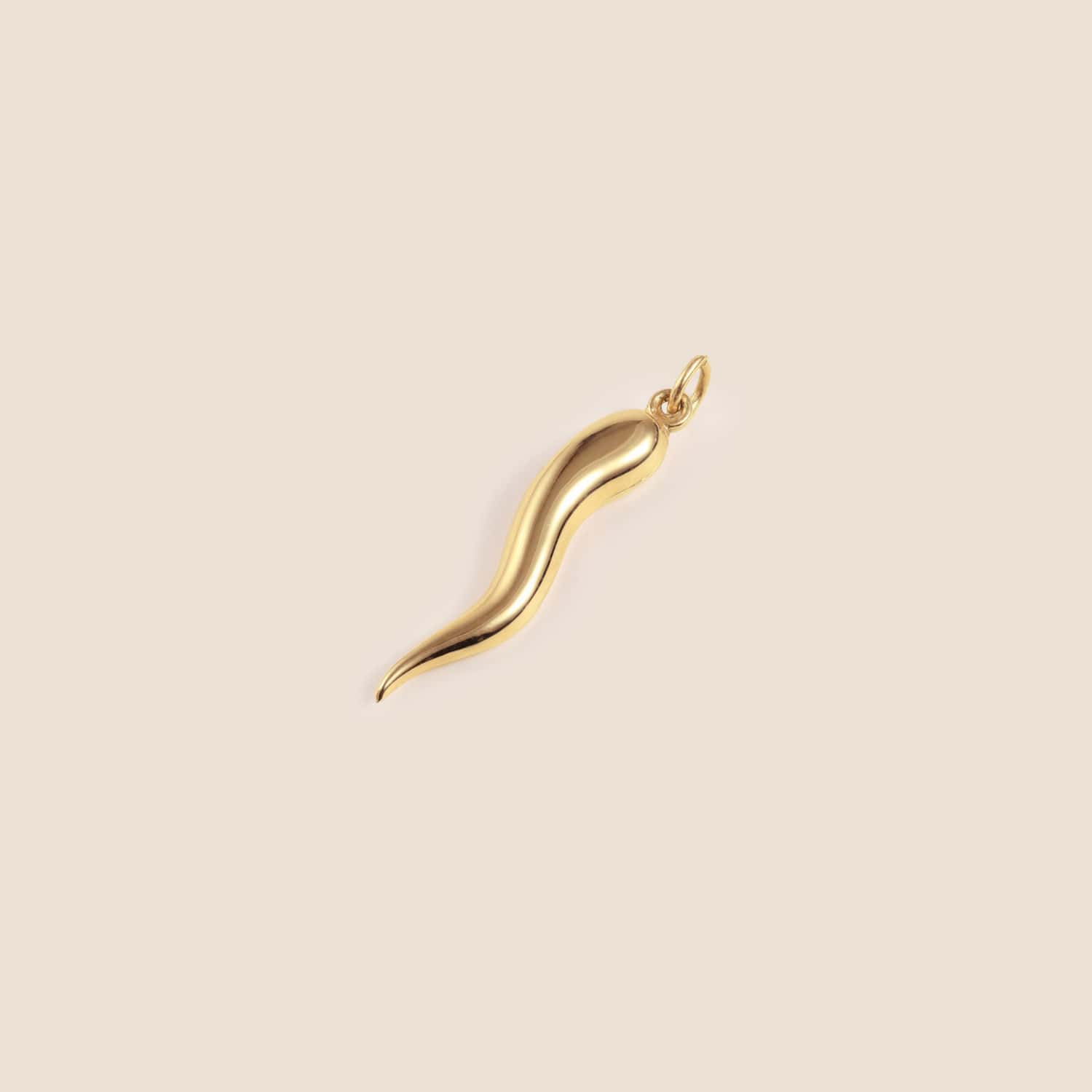 14K Gold Italian Horn Pendant