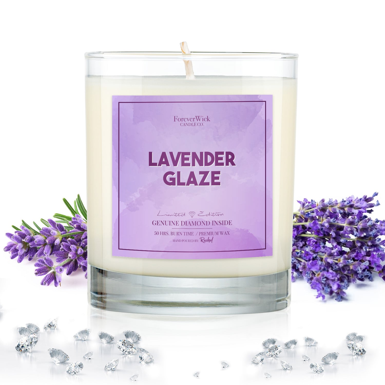 Lavender Glaze Diamond Candle