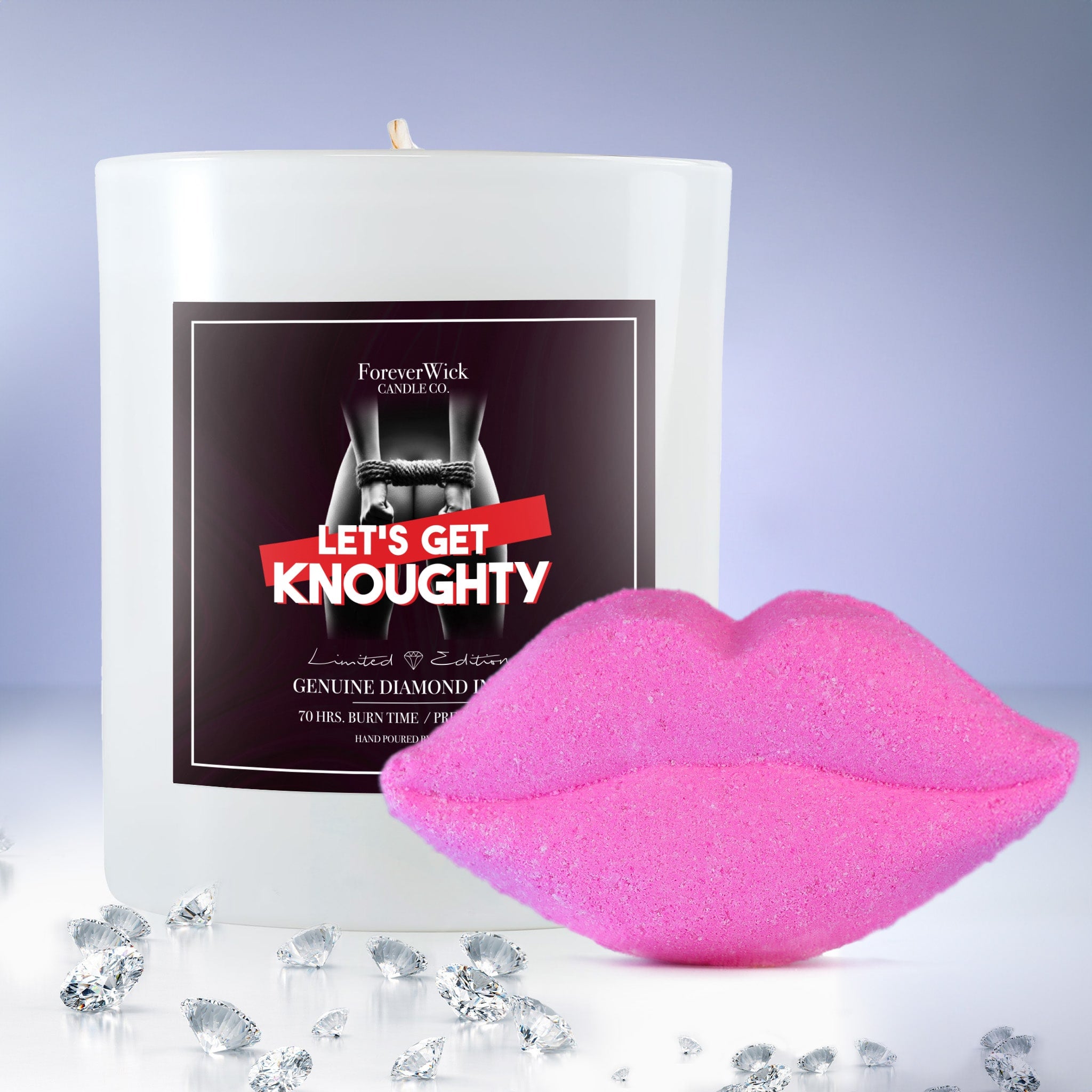 Let's Get Knoughty - Diamond Candle and Bath Bomb Set