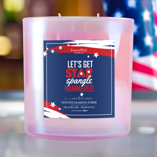 Let’s Get Star Spangle Hammered Diamond Candle