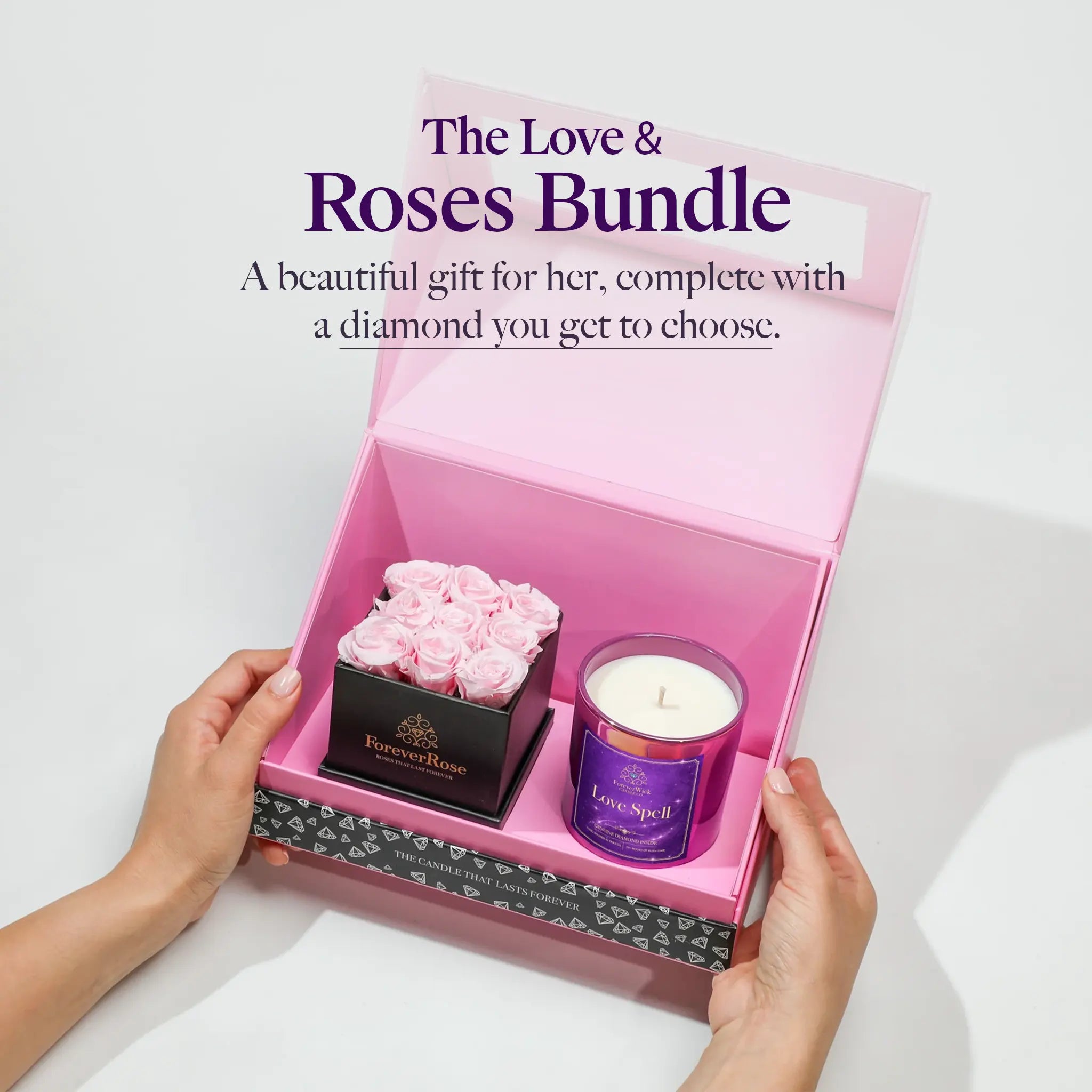 ForeverWick Roses + LoveSpell Diamond Candle Bundle