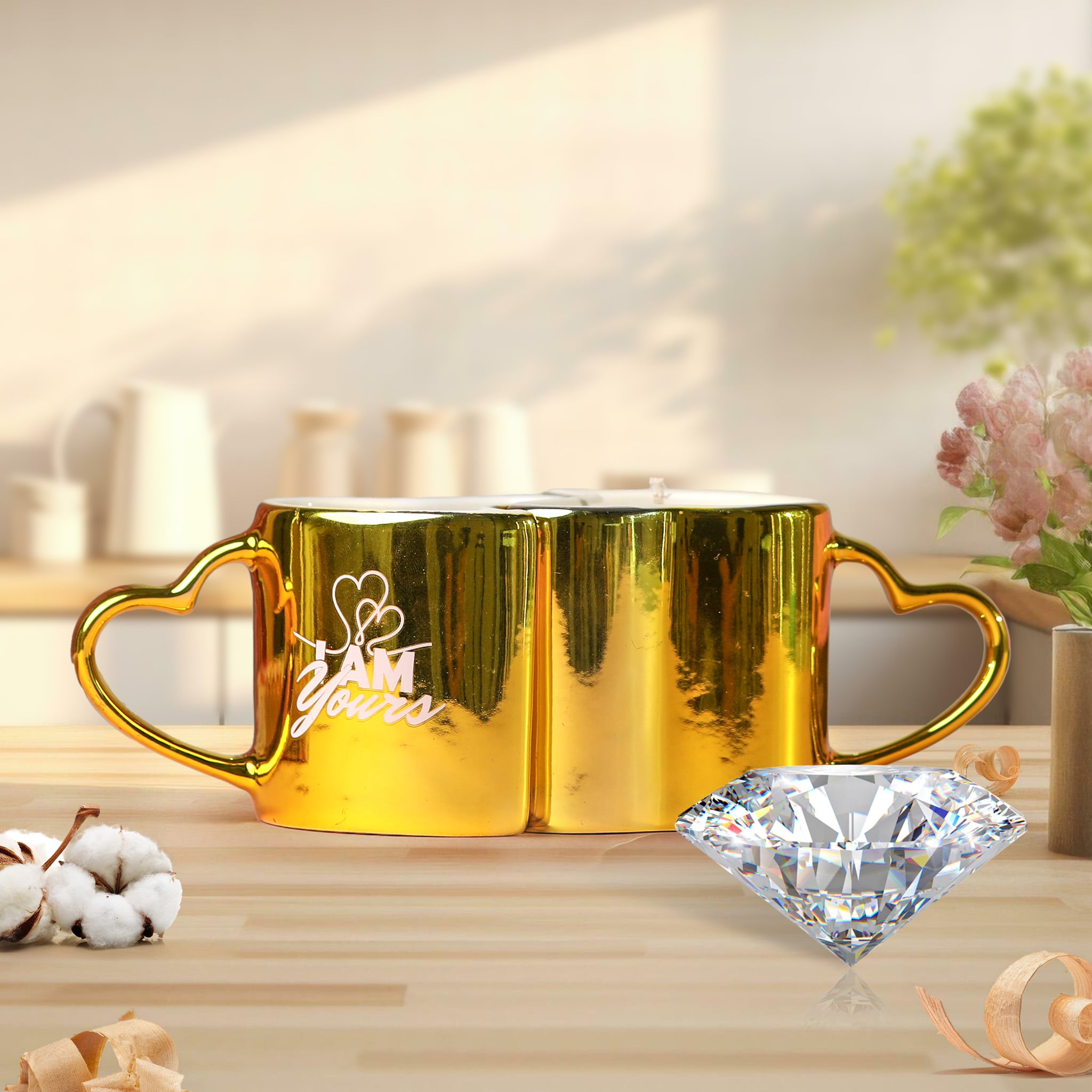 2 Diamond His+Hers Love Reusable Coffee Mugs