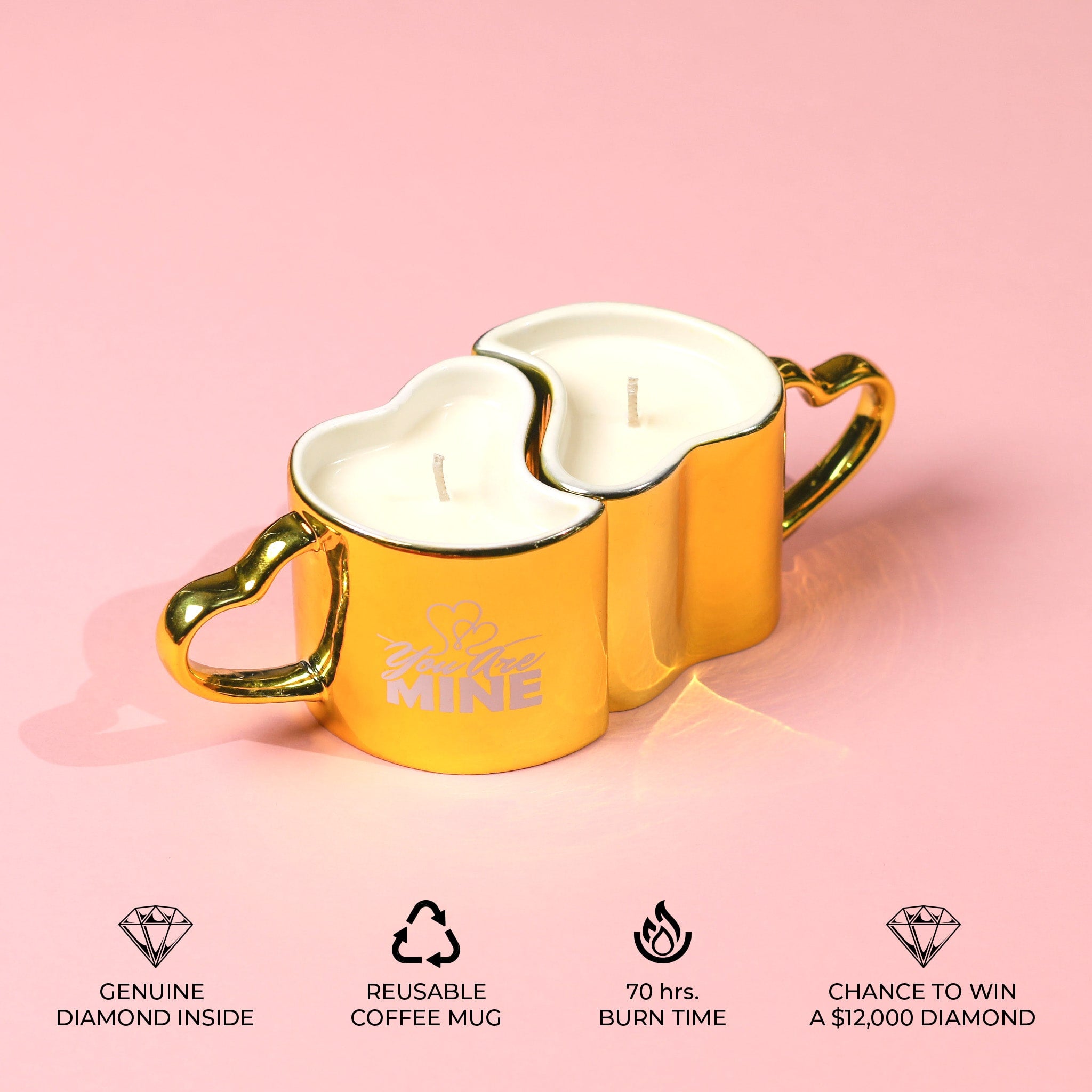 2 Diamond His+Hers Love Reusable Coffee Mugs