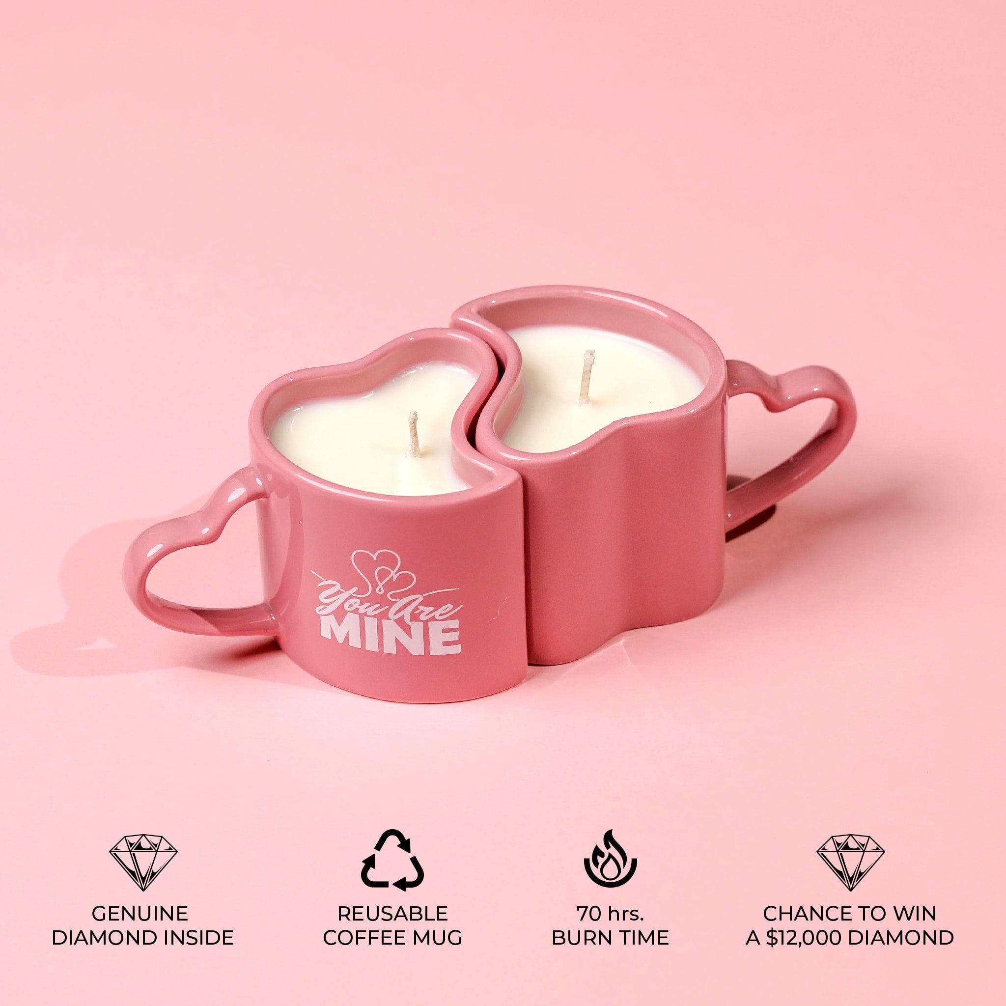 2 Diamond His+Hers Love Reusable Coffee Mugs
