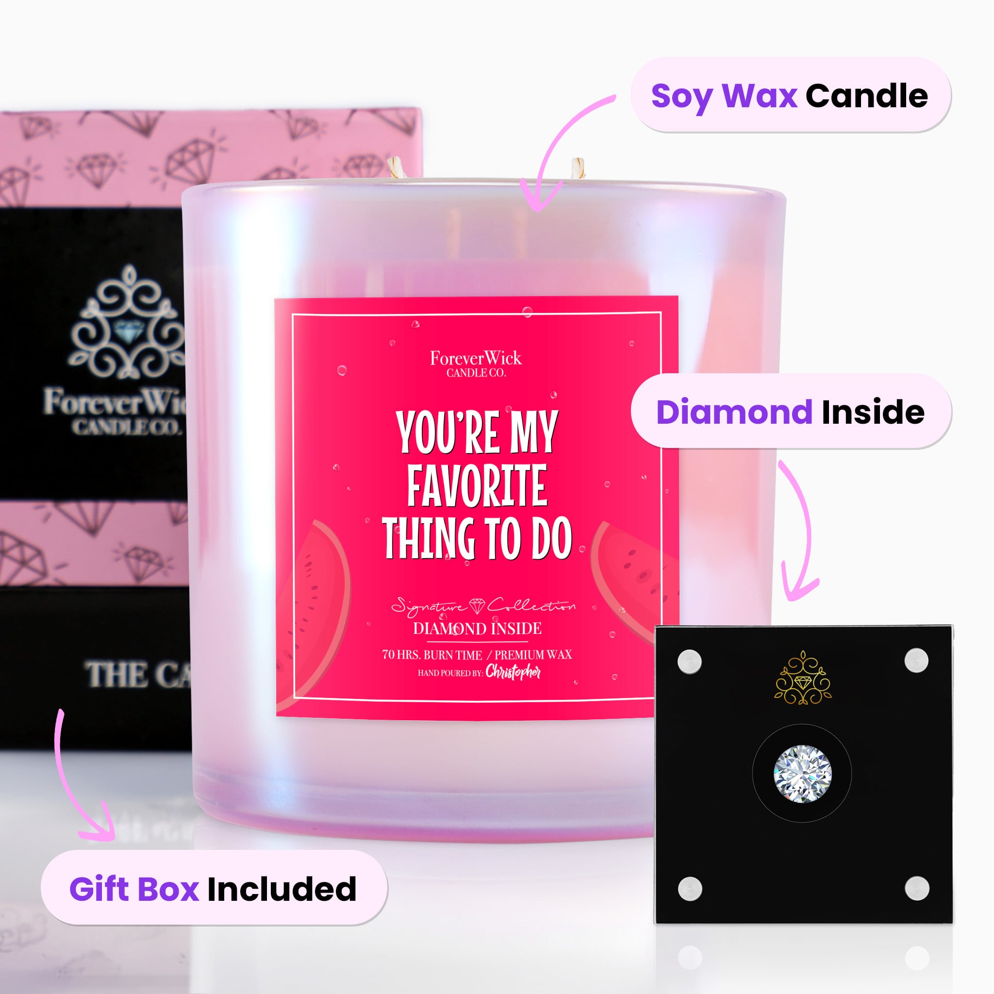 You're My Favorite Thing To Do Diamond Candle