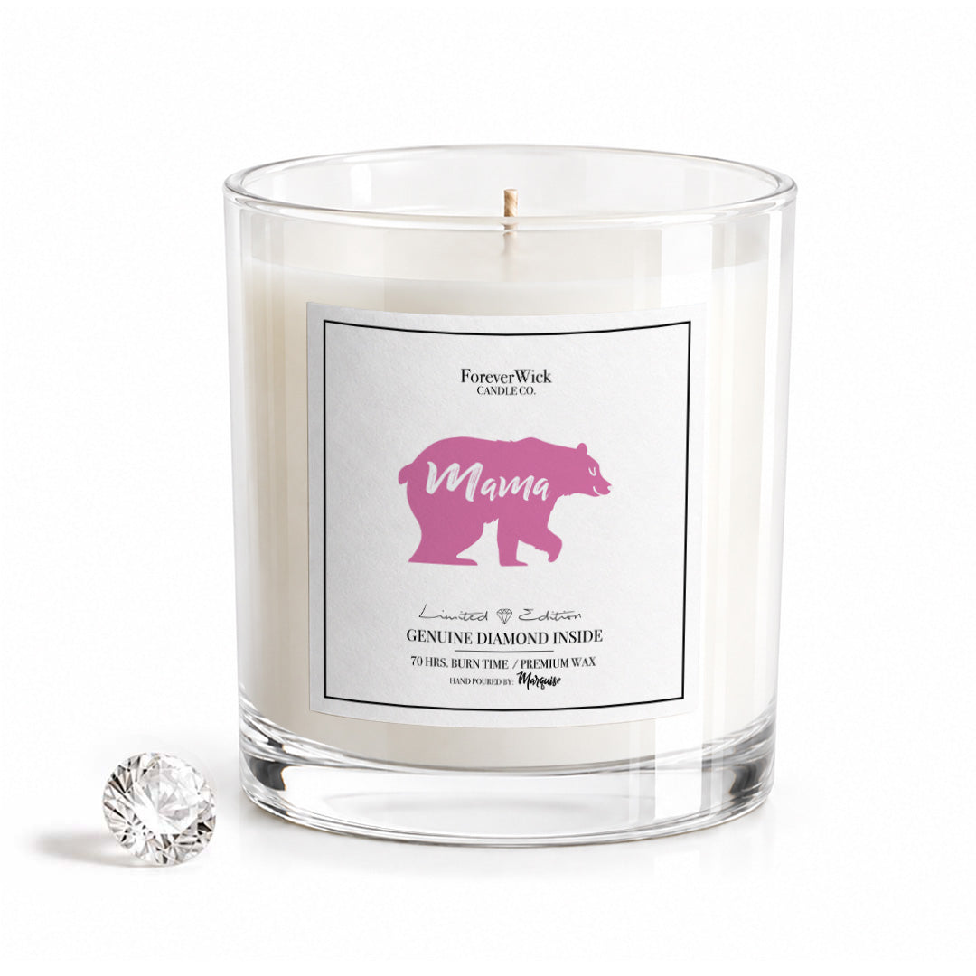 Mama Bear Diamond Candle