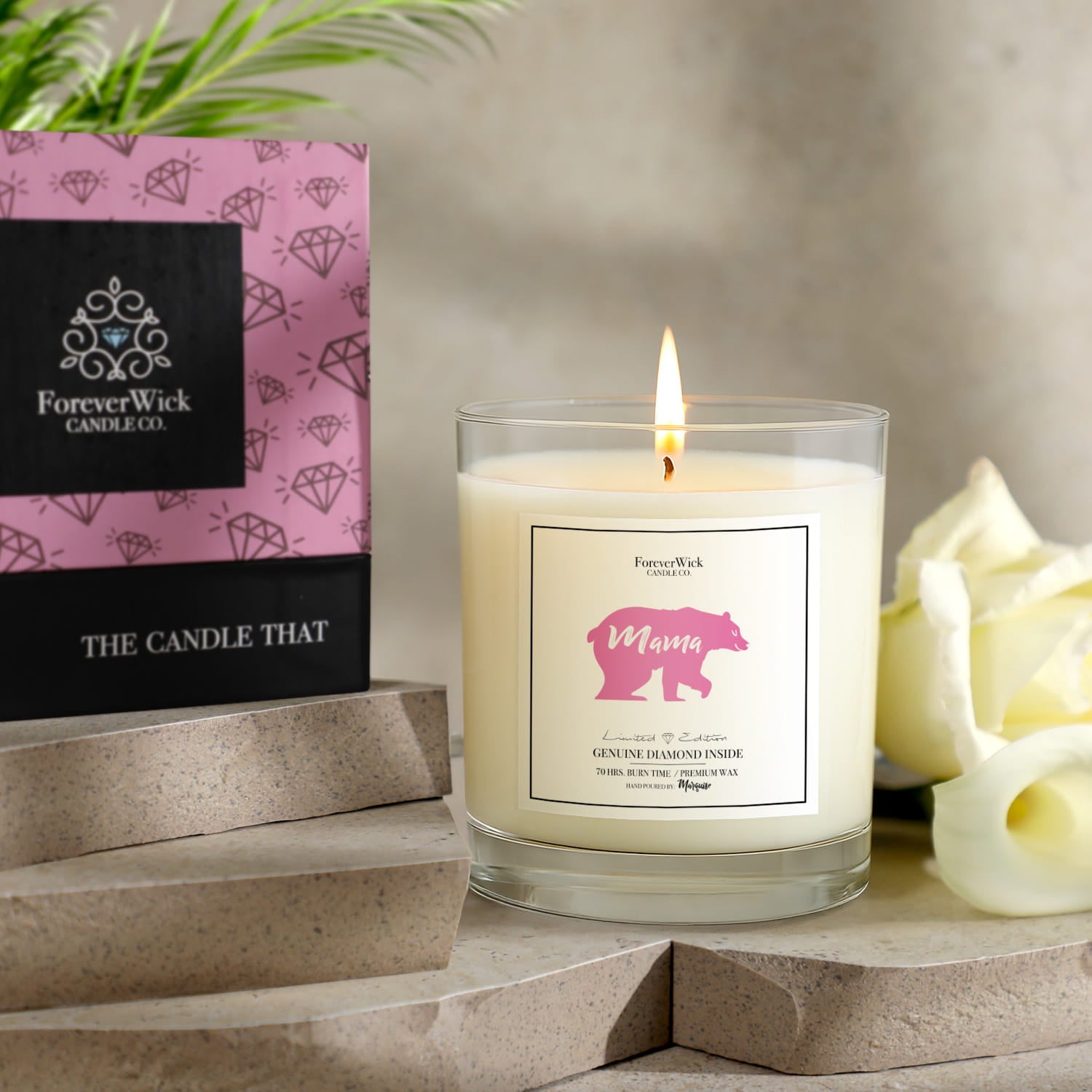 Mama Bear Diamond Candle