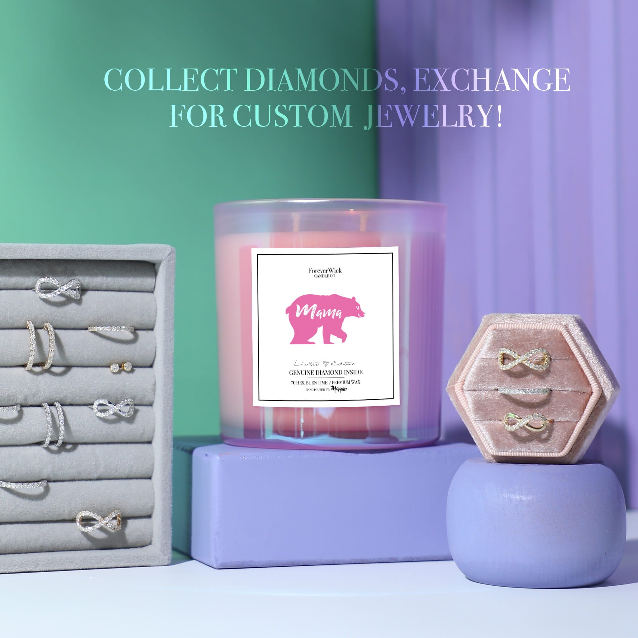 Mama Bear Sparkle Diamond Candle