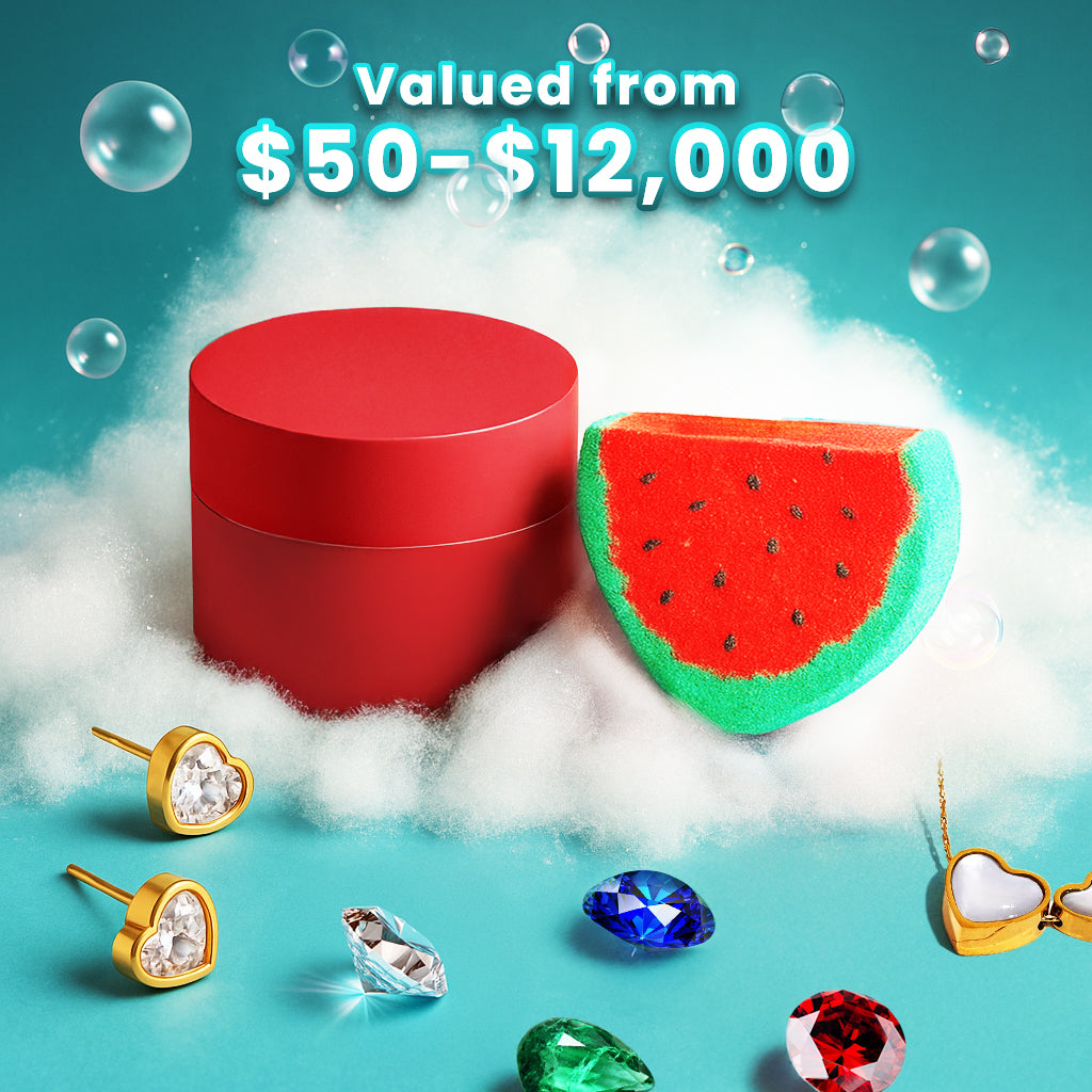Melon Mist Bath Bomb w/ Surprise 18K Gold-Plated Jewelry Inside