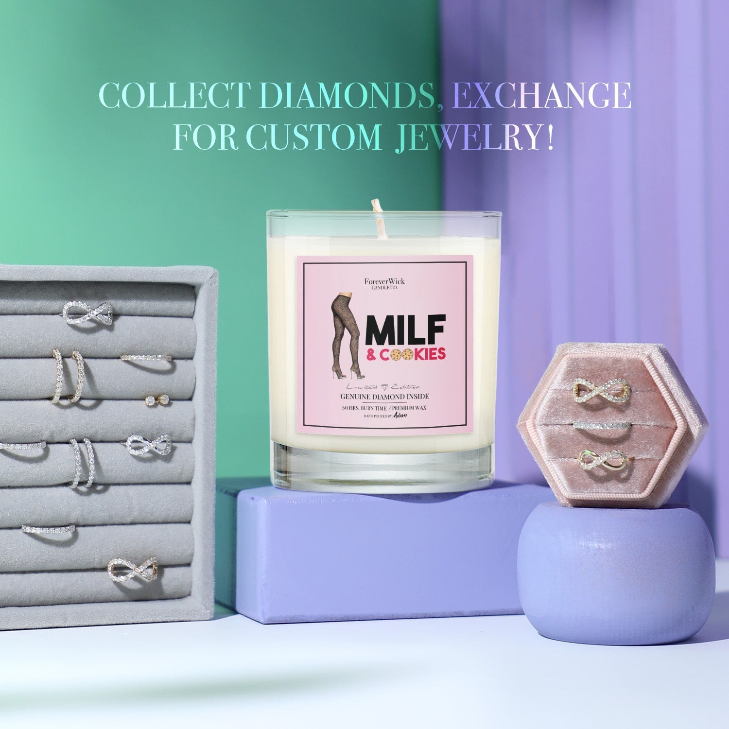 Milf And Cookies Diamond Candle